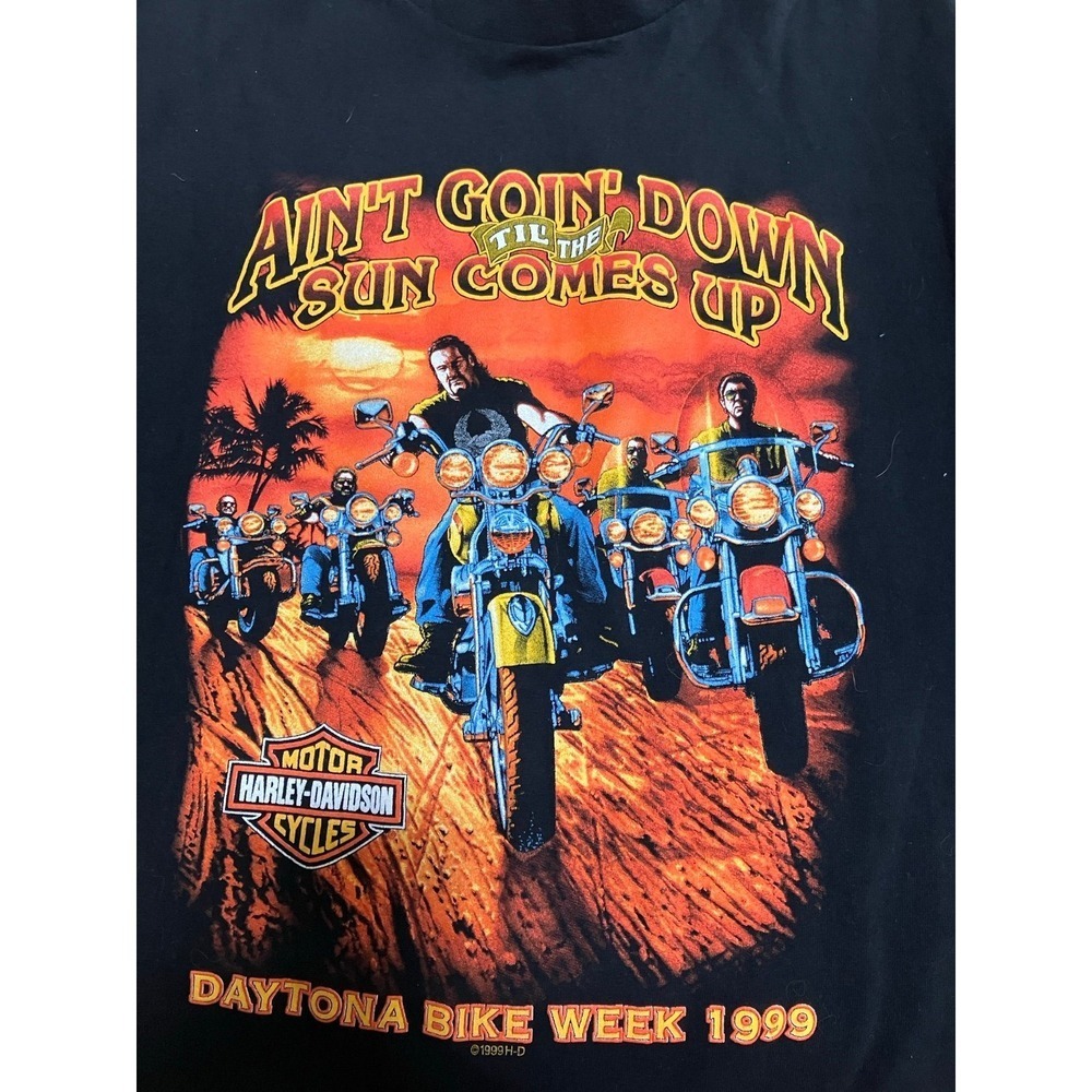 Vintage 1999 Harley Davidson Daytona Bike Week T-Shirt Black Mens Large XL 90s - Picture 6 of 6